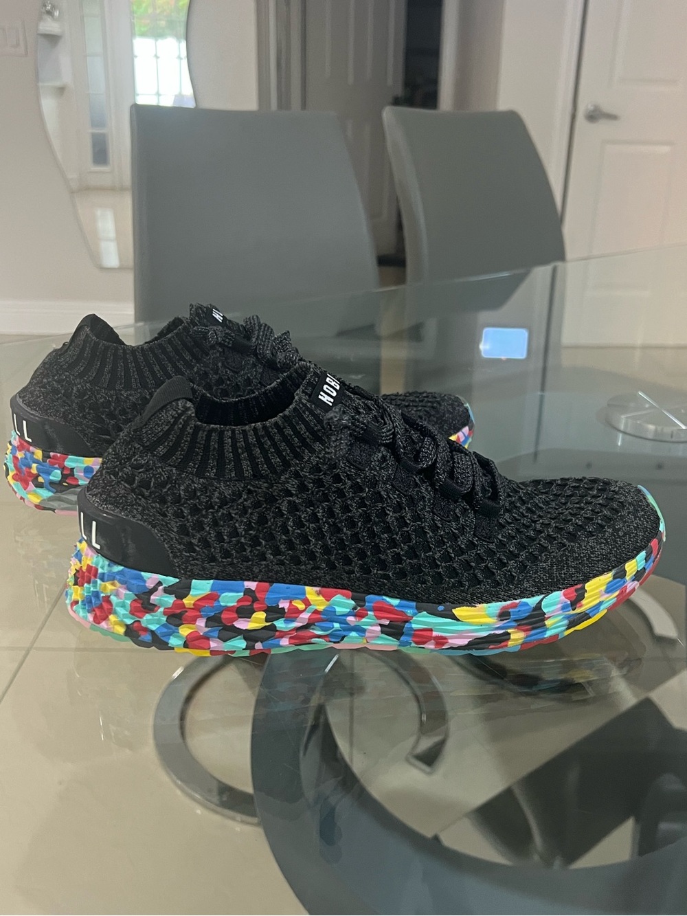 NOBULL Low-top knit sneakers with colorful soles men’s 10/ women’s 11.5
